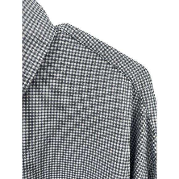 Zyia Active Button Down Shirt Slate Gray And White Check Size 3XL - Picture 3 of 9